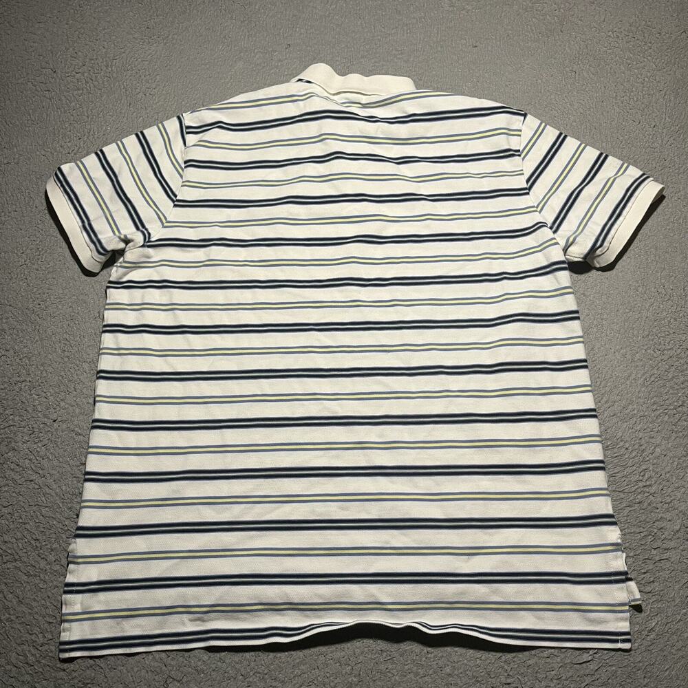 Polo Ralph Lauren Mens XXL White Stripe Polo Shirt Custom Fit Cotton Casual - Picture 10 of 11